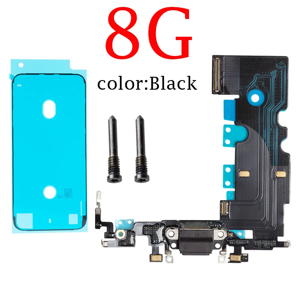 For iPhone 7G 7  8G 8 Plus X Charging Port Dock Connector Headphone Audio Jack+ Microphone  Flex Cable Replacement iPhone phone repair parts