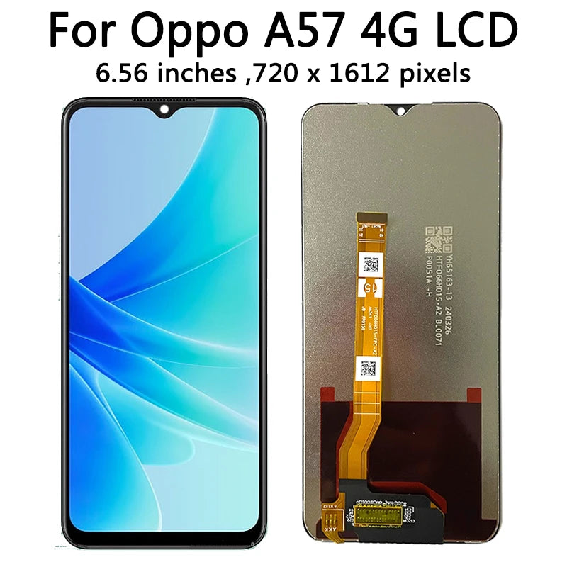 6.56" Tested A57 4G Screen For Oppo A57 4G LCD CPH2387 Display With Frame Screen Touch Panel Digitizer Replacement Parts Oppo phone repair parts Realme phone repair parts