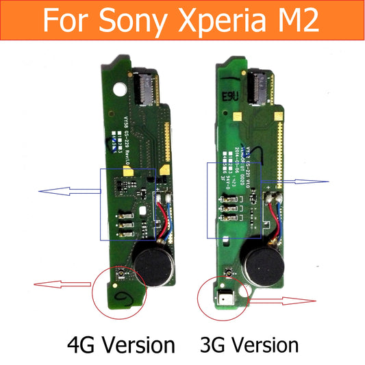 Genuine Microphone connector PCB module For Sony Xperia M2 S50H D2305 D2306 Microphone flex cable with Moto Vibrator replacement Sony phone repair parts