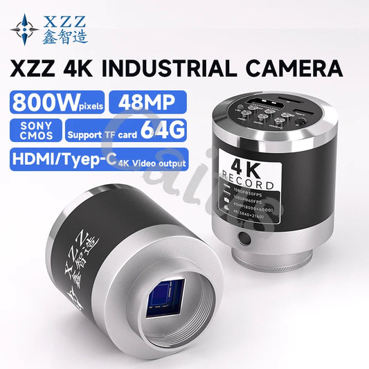 XZZ HDMI / Type-C Dual Interface 48MP HD 4K Video Trinocular Industrial Microscope Camera For Electronics PCB Soldering Repair Professional Repair Tools