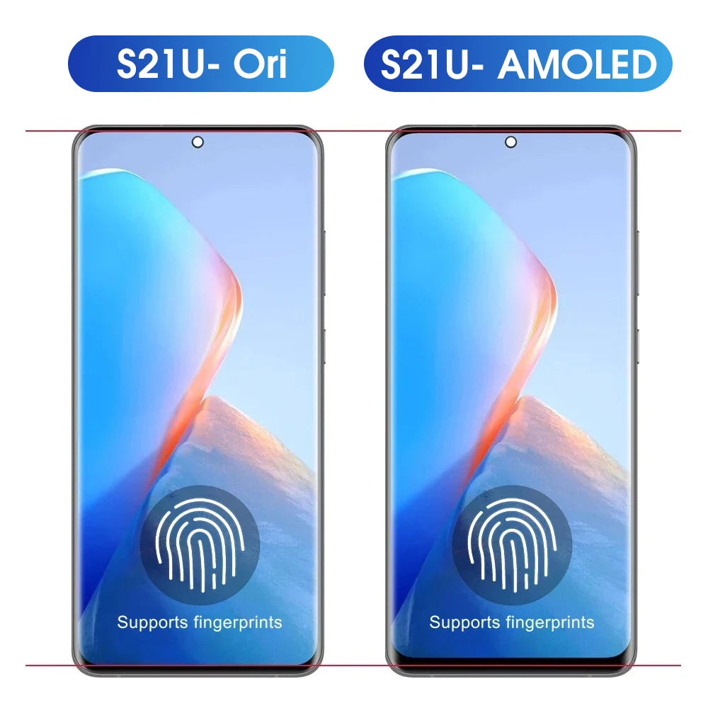 AMOLED S21 Ultra Screen Assembly for Samsung Galaxy S21 Ultra 5G G998B G998B/DS Lcd Display Touch Screen with Fingerprints Samsung phone repair parts