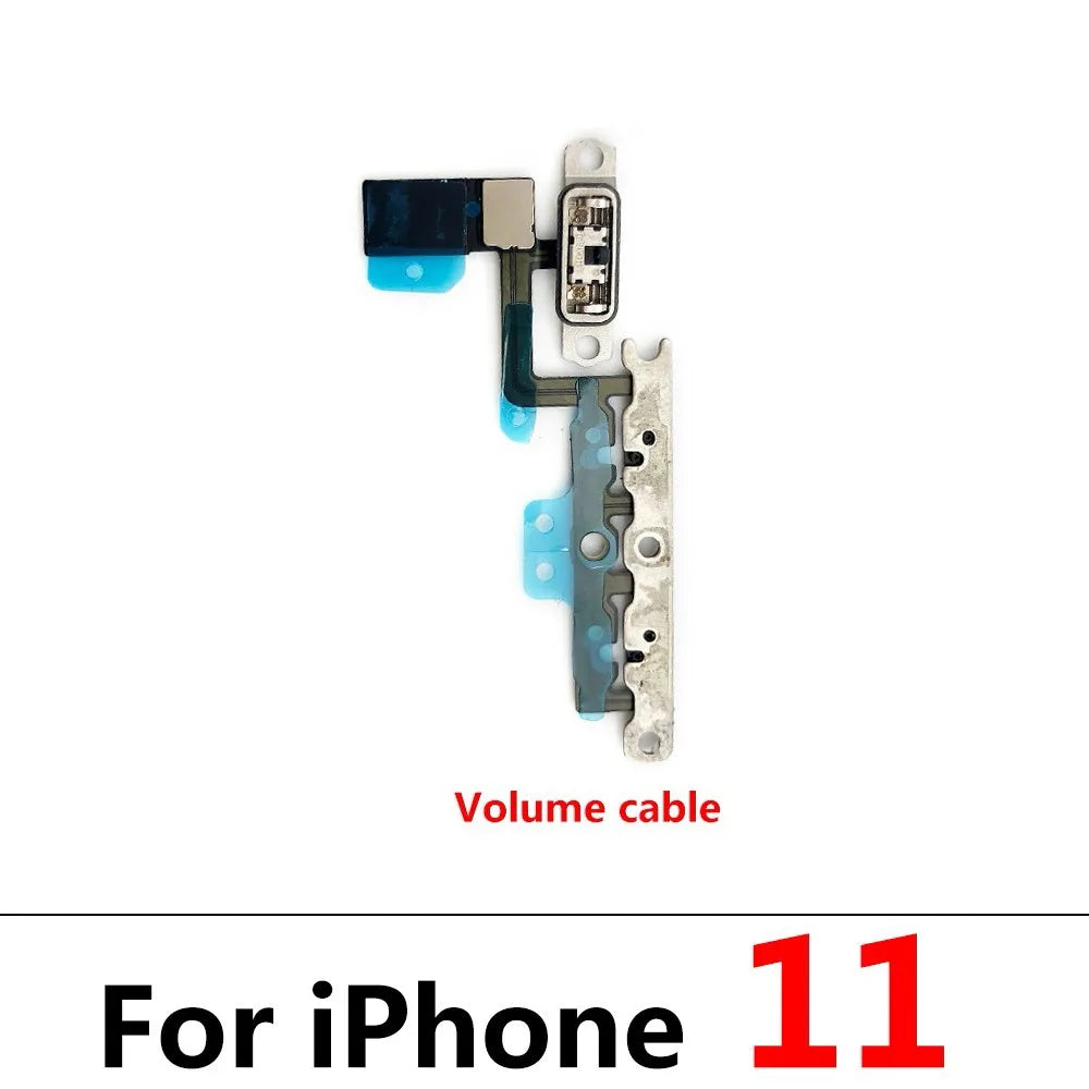 New For iPhone 11 11Pro 12 Pro 12Pro Max Mini Power Volume Buttons Key Switch Flex Cable With Metal Material Replacement Parts iPhone phone repair parts
