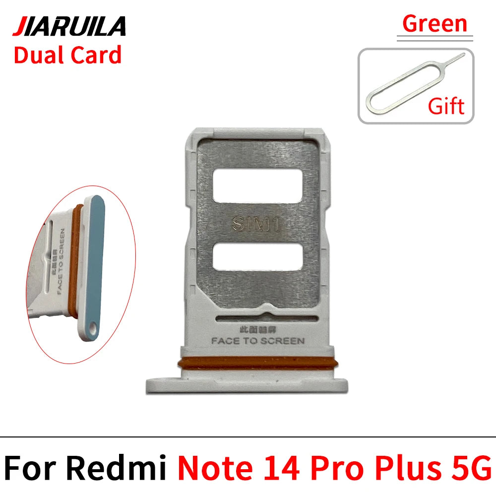 10Pcs, SIM Card Slot SD Card Tray Holder Adapter For Xiaomi Redmi Note 14 Pro Plus 4G 5G  Xiaomi  Xiao mi phone repair parts