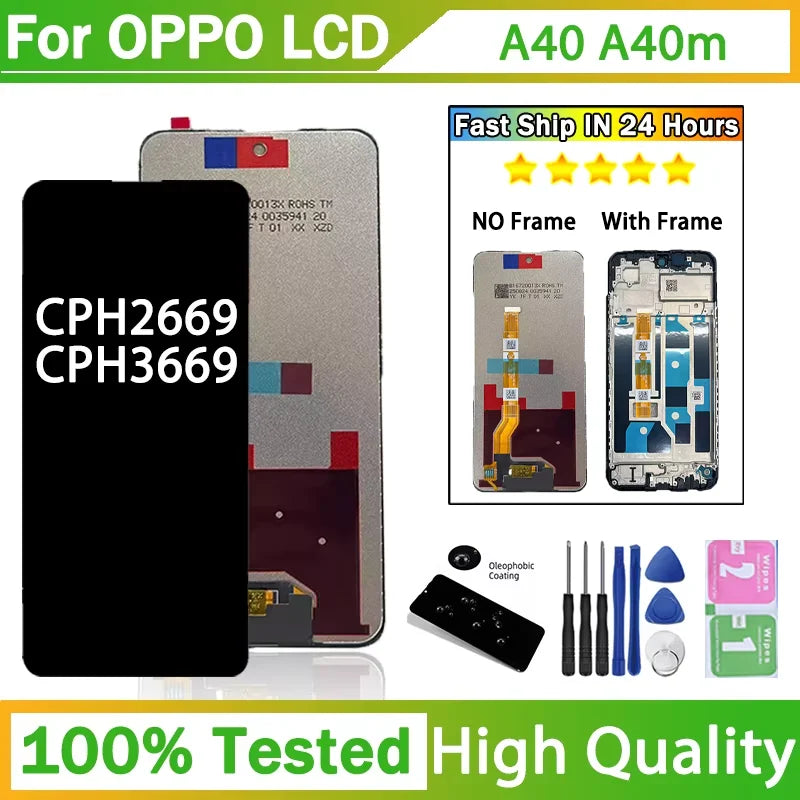 CPH2669, CPH3669 Premium Lcd For Oppo A40 Display Touch Screen Digitizer Panel Assembly A40M Lcd Replacement Oppo phone repair parts Realme phone repair parts