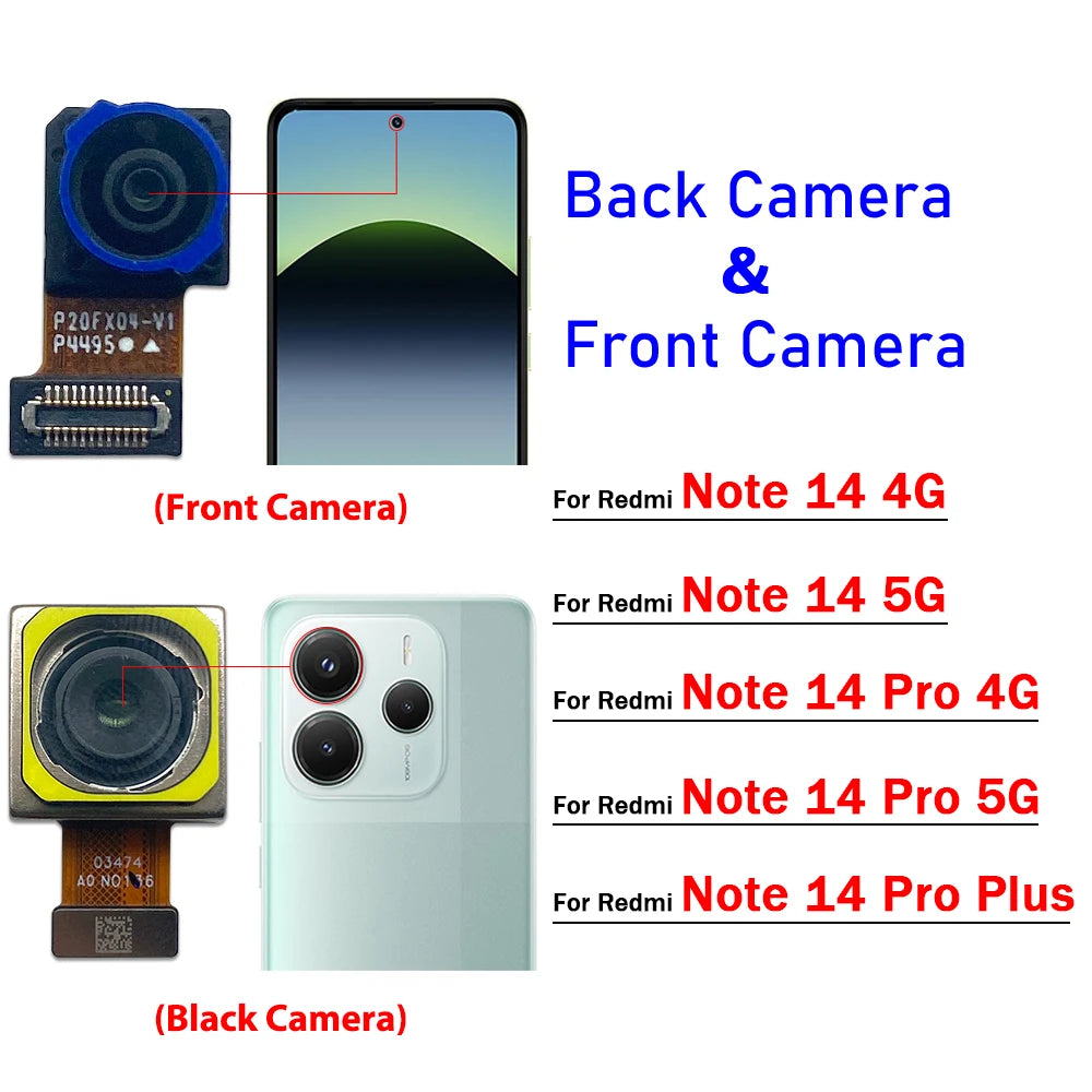 Back Rear Camera Big Main Camera Front Camera Flex Cable For Xiaomi Redmi Note 14 Pro 4G 5G  Xiaomi  Xiao mi phone repair parts