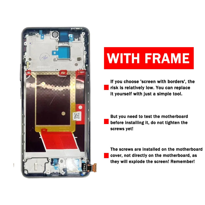 6.67"Super AMOLED For Realme 13+ LCD RMX5002 Display Touch Screen Digitizer For Realme 13 Plus RMX5000 LCD Frame  Oppo phone repair parts