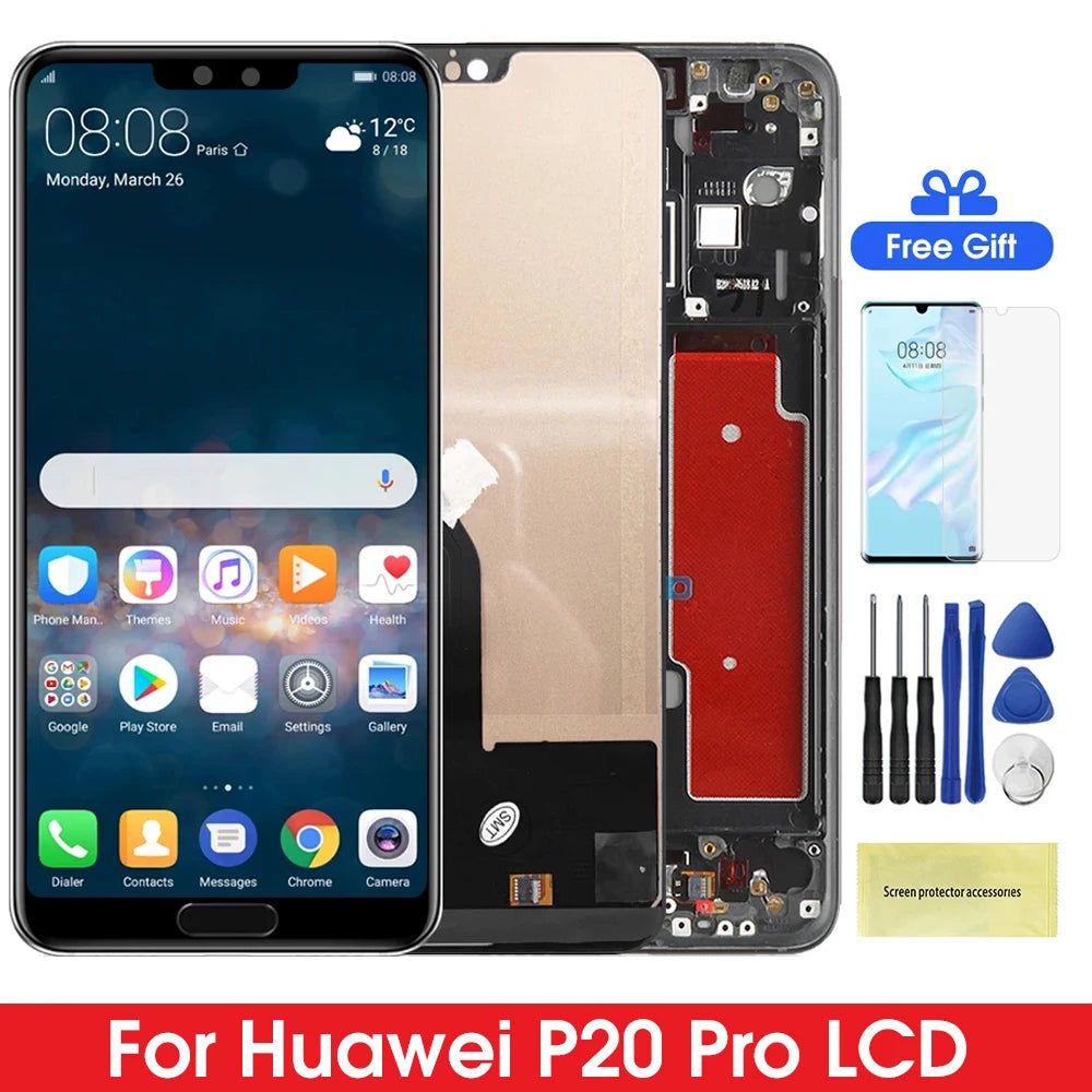 Screen for Huawei P20 Pro CLT-L09 CLT-L29 Lcd Display Touch Screen Digitizer Assembly with Frame for Huawei P20 Pro Replacement HUAWEI phone repair parts