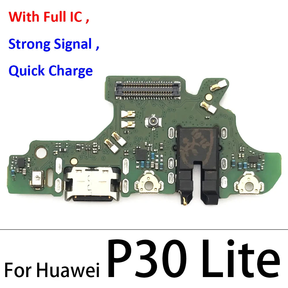 1Pcs Dock Connector Micro USB Charger Charging Port Flex Cable Microphone Board For Huawei P9 P10 P20 P30 Lite E Plus Pro Huawei phone repair parts