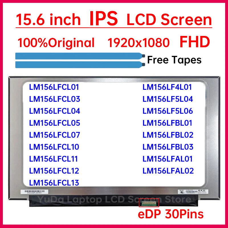15.6" LCD Screen LM156LF4L01 LM156LF5L06 LM156LFAL02 LM156LFBL02 LM156LFCL01 2 4 5 7 10 11 12 13 Display Matrix Panel Non-Touch Laptop screen replacement