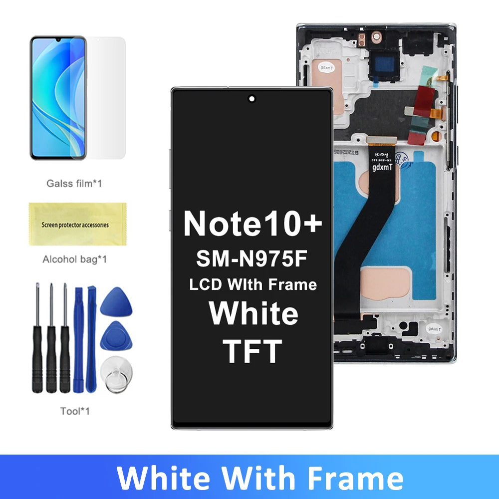Note 10 Plus LCD Screen Assembly for Samsung Galaxy Note10+ N975F N975F/DS Lcd Display Touch Screen with Frame Display Parts Samsung phone repair parts