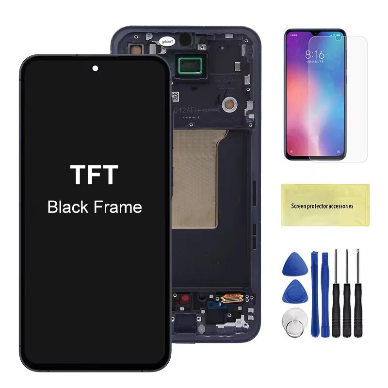 AMOLED A55 A556B A556B/DS Screen Assembly for Samsung Galaxy A55 LCD Display Digital Touch Screen with Frame Replacement Samsung phone repair parts
