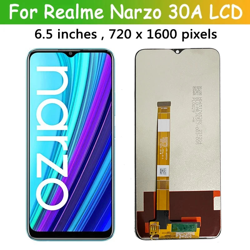 RMX3171 Premium Lcd For Realme Narzo 30A Display Touch Screen Digitizer Panel Assembly Narzo30A Lcd Screen With Frame Oppo phone repair parts Realme phone repair parts