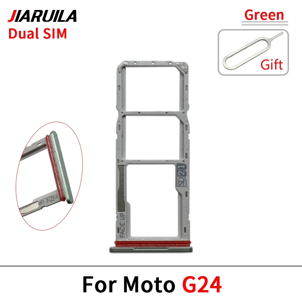 SIM Card Slot SD Card Tray Holder Adapter For Motorola Moto G04 G04s G14 G24 G34 G54 Motorola phone repair parts