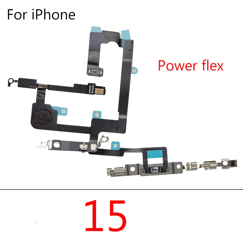 1Pcs Power Flex Cable for iPhone 15 16  Pro Max Plus  Volume Flex Ribbon Tape Side Button  Parts iPhone phone repair parts