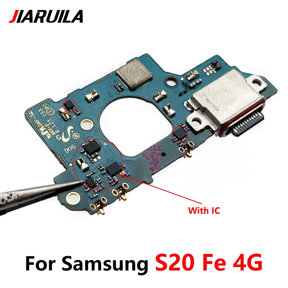 10Pcs, New For Samsung S20 Fe 4G 5G G780 G781 USB Charger Charging Port Dock Connector Microphone Board Flex Cable Samsung phone repair parts