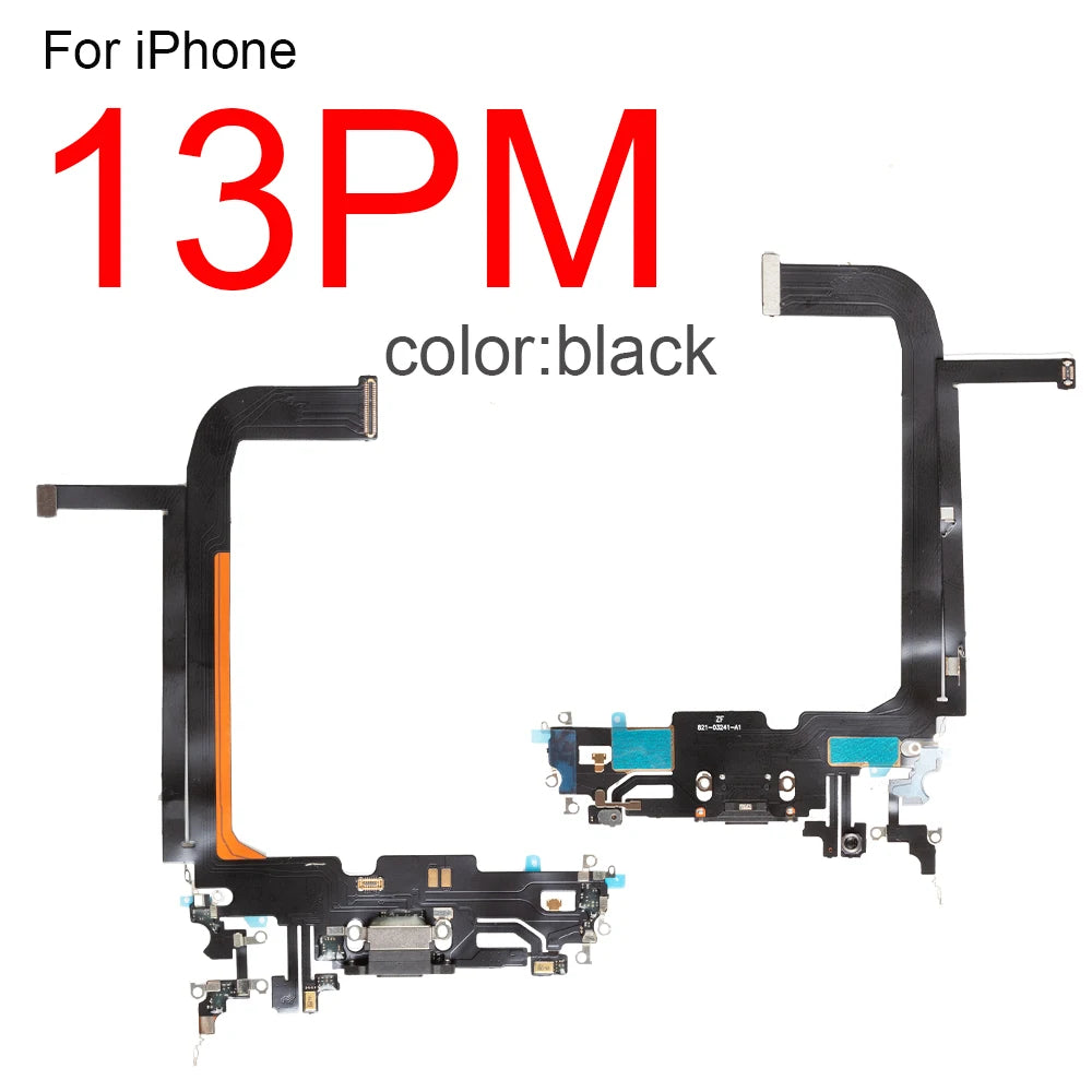 1Pcs USB Charging Port Flex For iPhone 12 13 14 Pro Max Mini Dock Charger Connector With MicroPhone Headphone Audio Jack Flex Ca iPhone phone repair parts