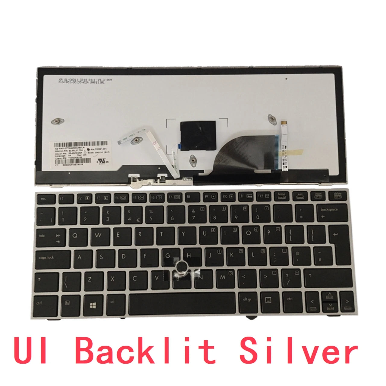 New US UI Russian Spanish Latin Brazil Portuguese Laptop Backlit Keyboard For HP EliteBook 2170p 2170 Notebook PC Replacement  HP laptop repair parts