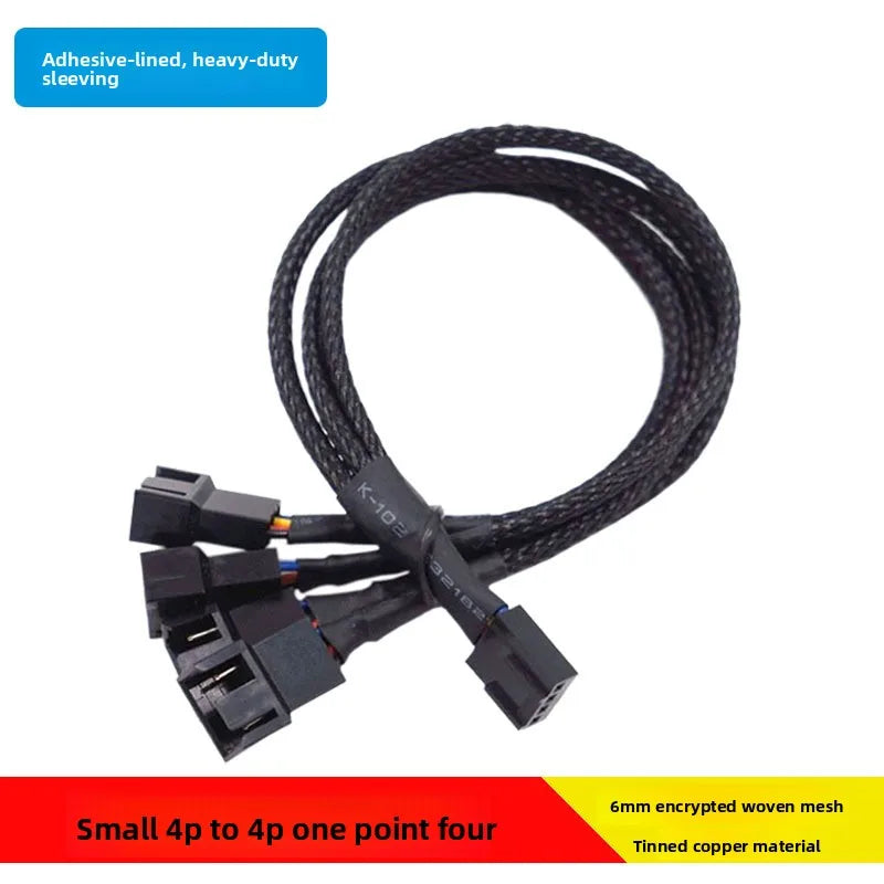 4Pin Temperature Control PWM cooling fan Splitter 1 To 1/2/3/4 Extension Cable PC Computer Extension Cable Splitter HUB cable