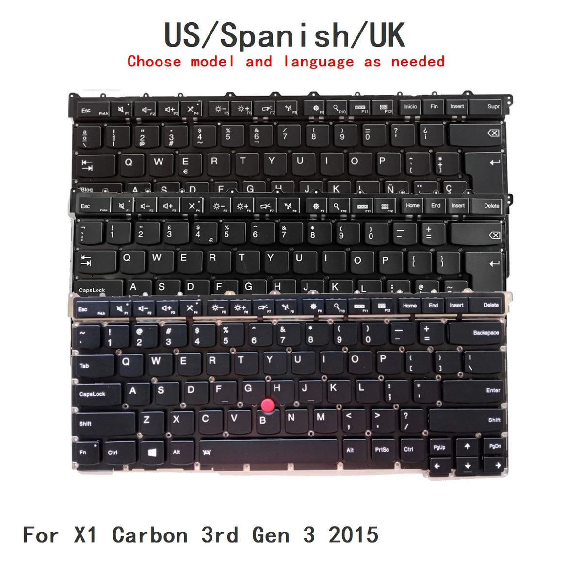New US Spanish UK Language  Backlit Keyboard For Lenovo Thinkpad X1 Carbon 3rd Gen 3 2015 Notebook PC Replacement Keyboard Lenovo laptop repair parts
