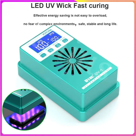 UYUE UV-1 Mini Handheld UV Curing Lamp 365NM Wavelength Strong Heating Dissipation 65W Mobile Phone Screen UV Curing Lamp Professional Repair Tools