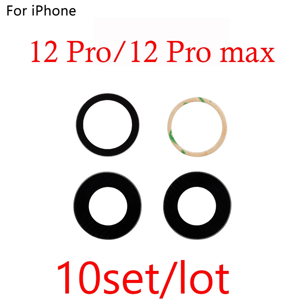 10pcs Rear Back Camera Lens Glass for iPhone 14 13 Pro Max 12 11 ProMax Mini XR XS XSMax X 7 8 Plus 6 6s SE with Glue Sticker iPhone phone repair parts