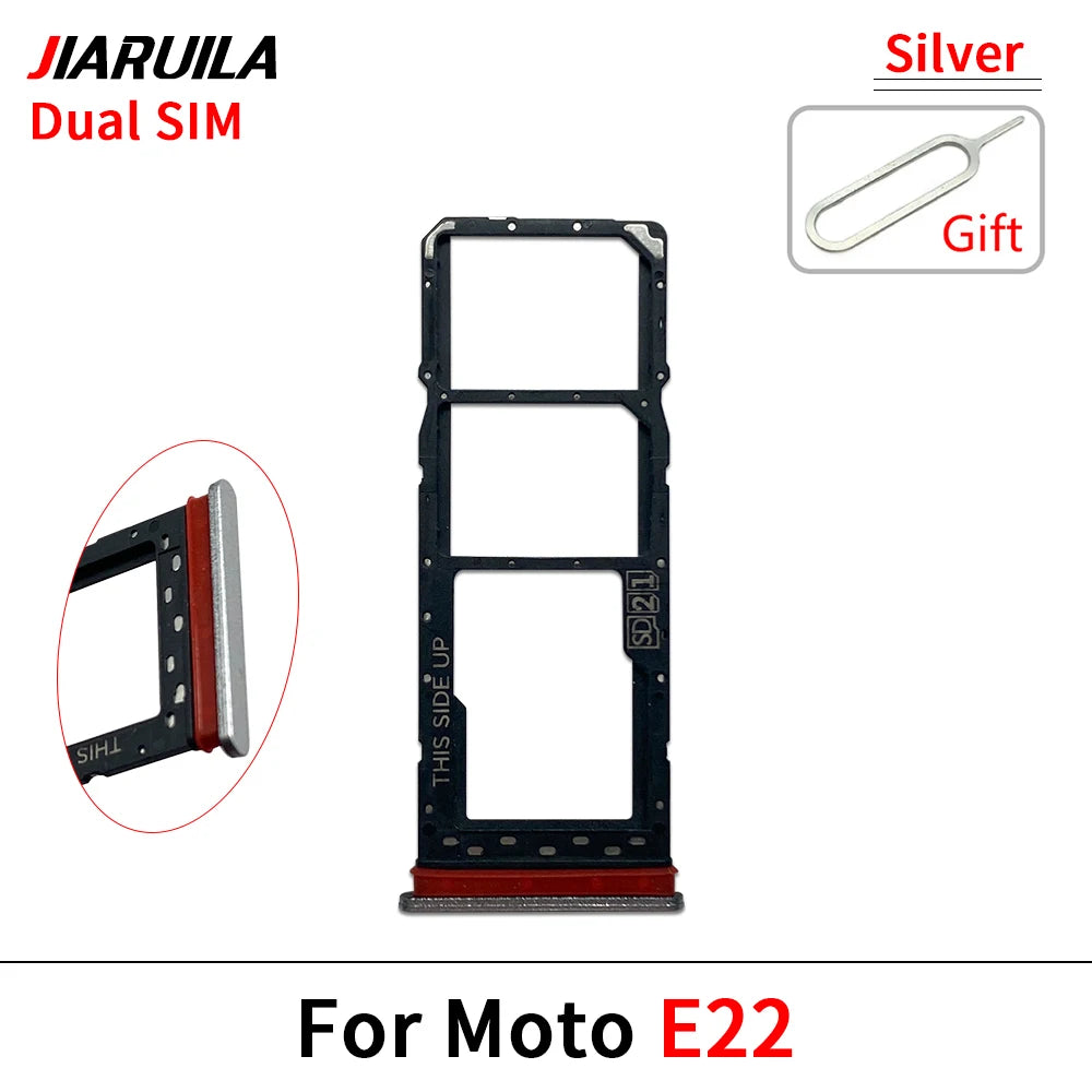 10Pcs, SIM Card Tray Slot Holder Adapter Accessories For Motorola Moto E13 E32 E22 E22i Motorola phone repair parts