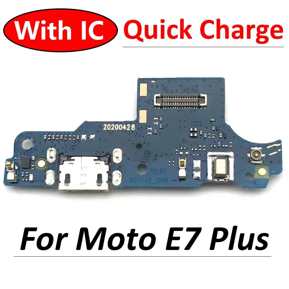 New For Motorola Moto E6 E7 Plus One Action Vision USB Charging Port Board Flex Cable Connector Parts Microphone Motorola phone repair parts