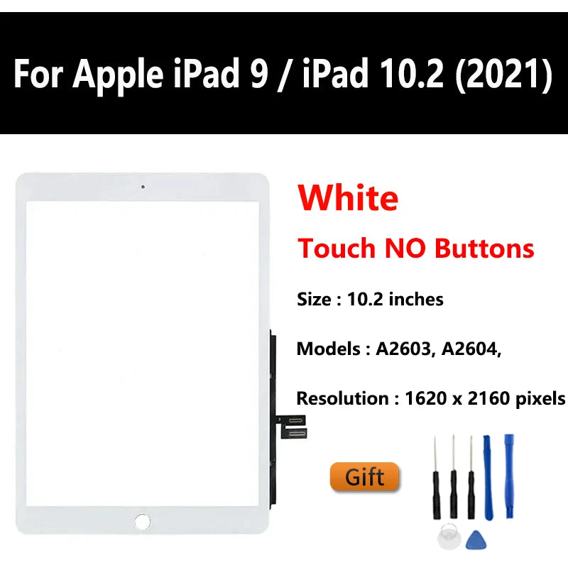 10.2"For Apple iPad 9 / iPad 10.2 (2021) Touch Screen Digitizer Glass Panel & LCD Display A2603 / A2604 Tablet Screen  iPad repair parts