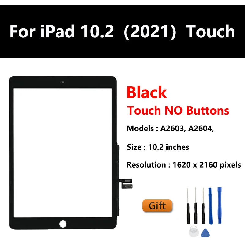 10.2"For Apple iPad 9 / iPad 10.2 (2021) Touch Screen Digitizer Glass Panel & LCD Display A2603 / A2604 Tablet Screen  iPad repair parts