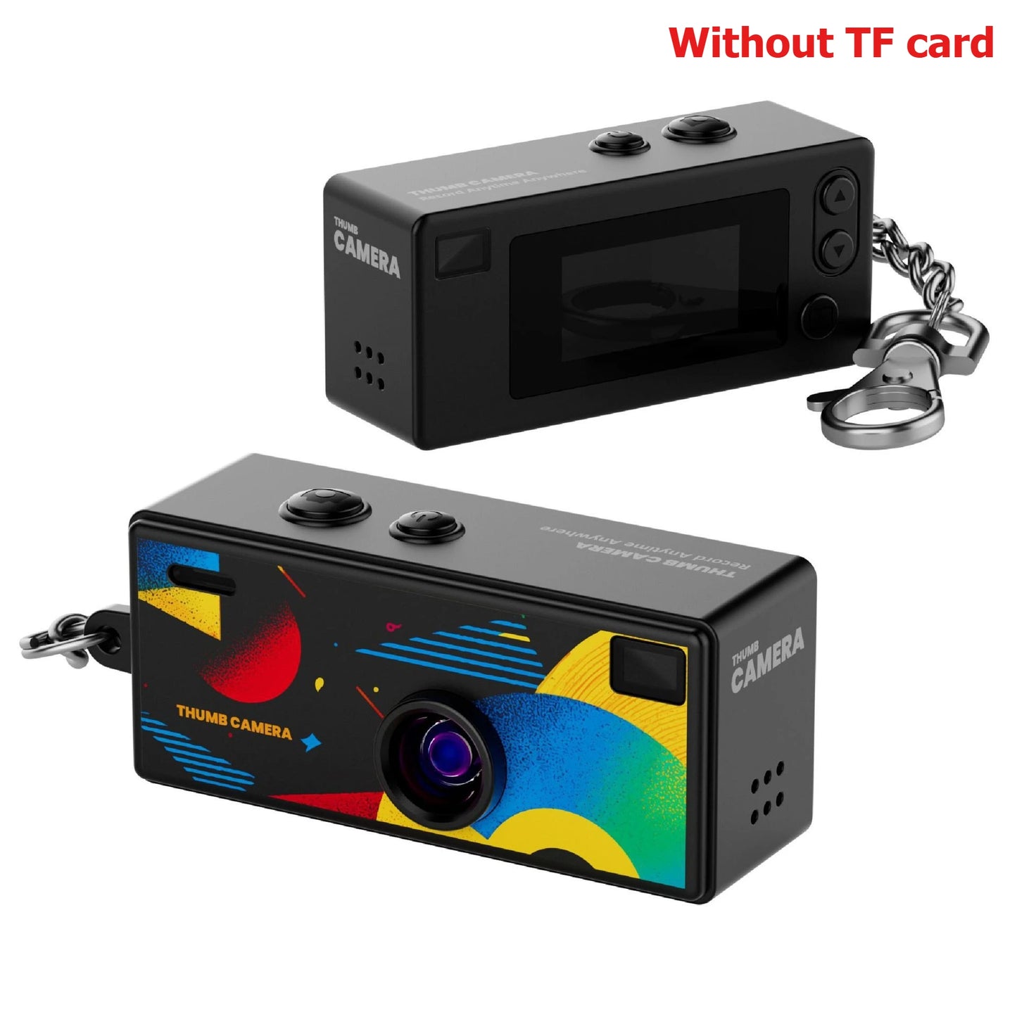 Retro Mini Keychain Thumb Camera 1080P HD Recorder Built-in Flash Auto Focus 130° Wide Angle Lens Screen Portable Pocket Camera