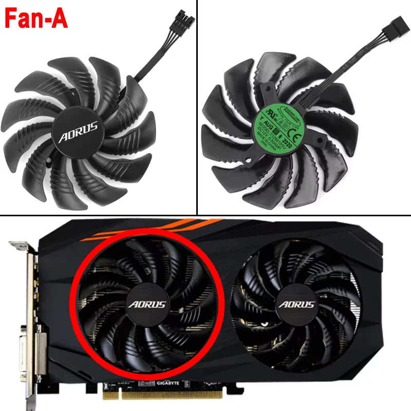 For Gigabyte AORUS Radeon RX 570 580 Graphics Card Cooling Fan RX570 RX580 88MM T129215SU PLD09210S12HH Video Card Fan Gigabyte laptop repair parts