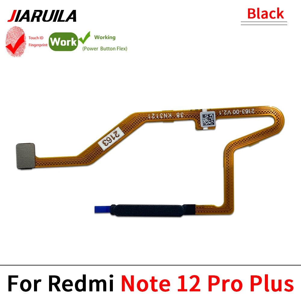 For Xiaomi Redmi Note 12 Pro Plus 4G 5G Home Button Fingerprint Sensor Flex With Power Key Button Flex Cable  Xiaomi  Xiao mi phone repair parts
