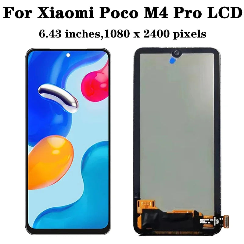 Tested LCD For Xiaomi Poco M4 Pro 4G LCD Display Touch Screen Panel For Poco M4 Pro M4Pro 2201117PI 2201117PI 2201117PG LCD Xiaomi phone repair parts