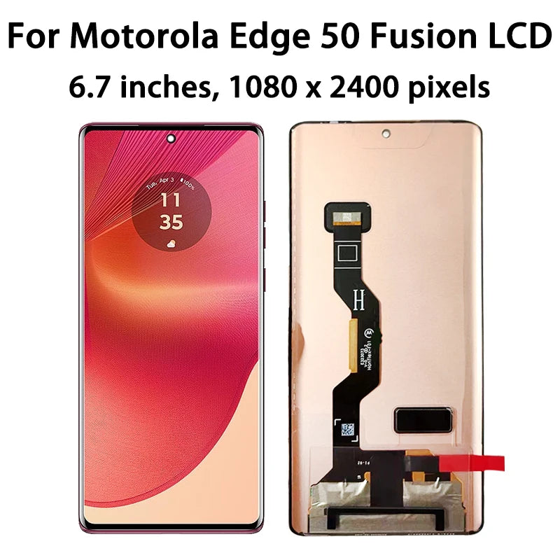 6.7'' P-OLED Edge50Fusion Display For Motorola Moto Edge 50 Fusion LCD Display Touch Screen Digitizer Assembly With Fingerprint Motorola phone repair parts