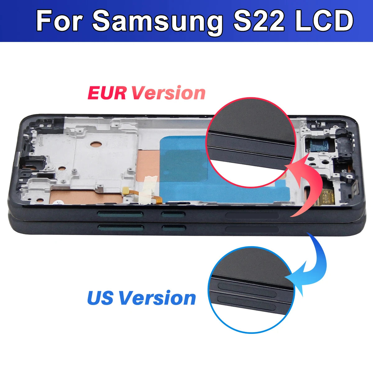 S22 5G LCD Screen for Samsung Galaxy S22 S901B S901B/DS Lcd Display Digital Touch Screen with Frame Assembly Parts 100% Tested Samsung phone repair parts