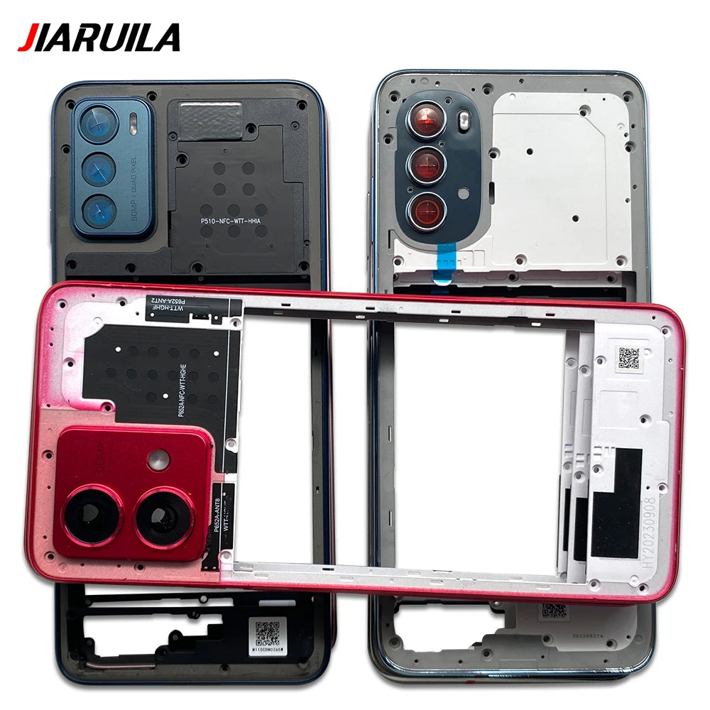 10Pcs， For Motorola For Moto G22 G42 G52 G82 G84 Middle Housing Cover Frame Bezel with Lens Glass Frame Parts Motorola phone repair parts