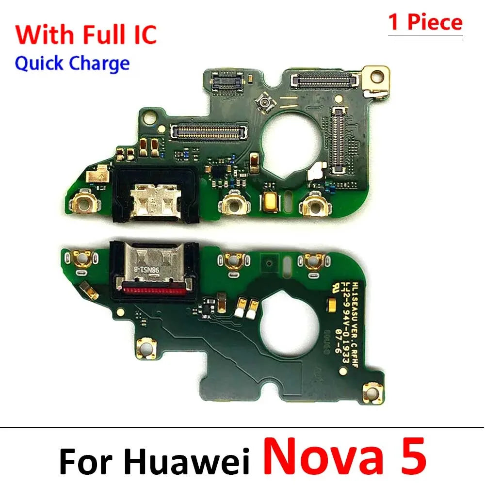 New For Huawei Nova 5 5T 7 7i 8 8i 9 10 Pro SE 5G USB Charger Dock Connector Charging Port Microphone Flex Cable Huawei phone repair parts
