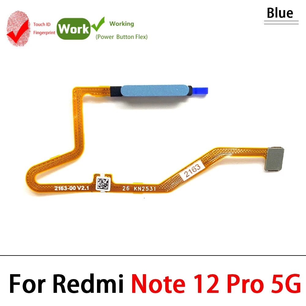 For Xiaomi Redmi Note 12 Pro Plus 4G 5G Home Button Fingerprint Sensor Flex With Power Key Button Flex Cable  Xiaomi  Xiao mi phone repair parts