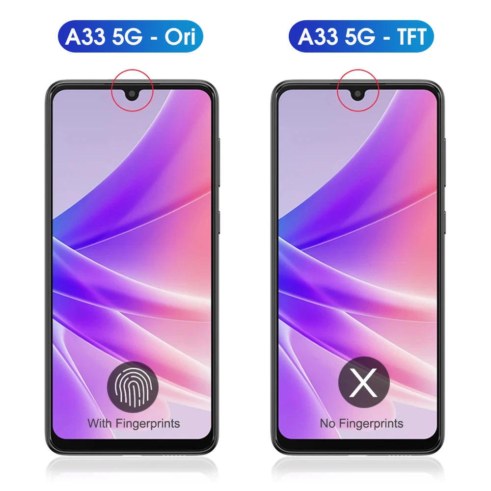A33 5G Display Screen Replacement, for Samsung Galaxy A33 5G A336B A336E Lcd Display Digital Touch Screen With Frame Assembly Samsung phone repair parts