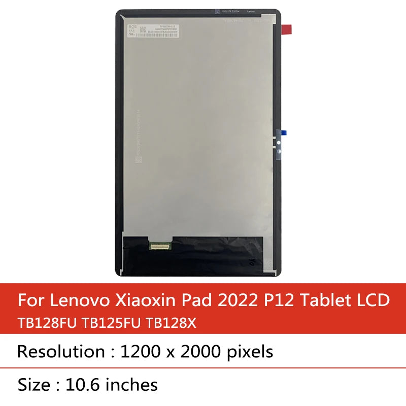 10.6''NEW For Lenovo Xiaoxin Pad 2022 TB128 TB128FU TB128XU LCD Display Touch Screen Digitizer Panel Assembly TB125FU Display Tablet repair parts