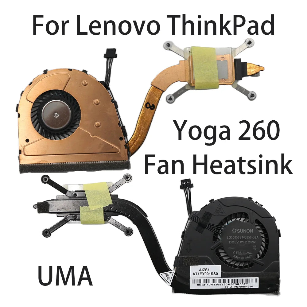 Original For Lenovo ThinkPad Yoga 260 Laptop Fan Heatsink CPU Cooler Cooling Fan FRU:00HN996 00HN995 UMA Lenovo laptop repair parts