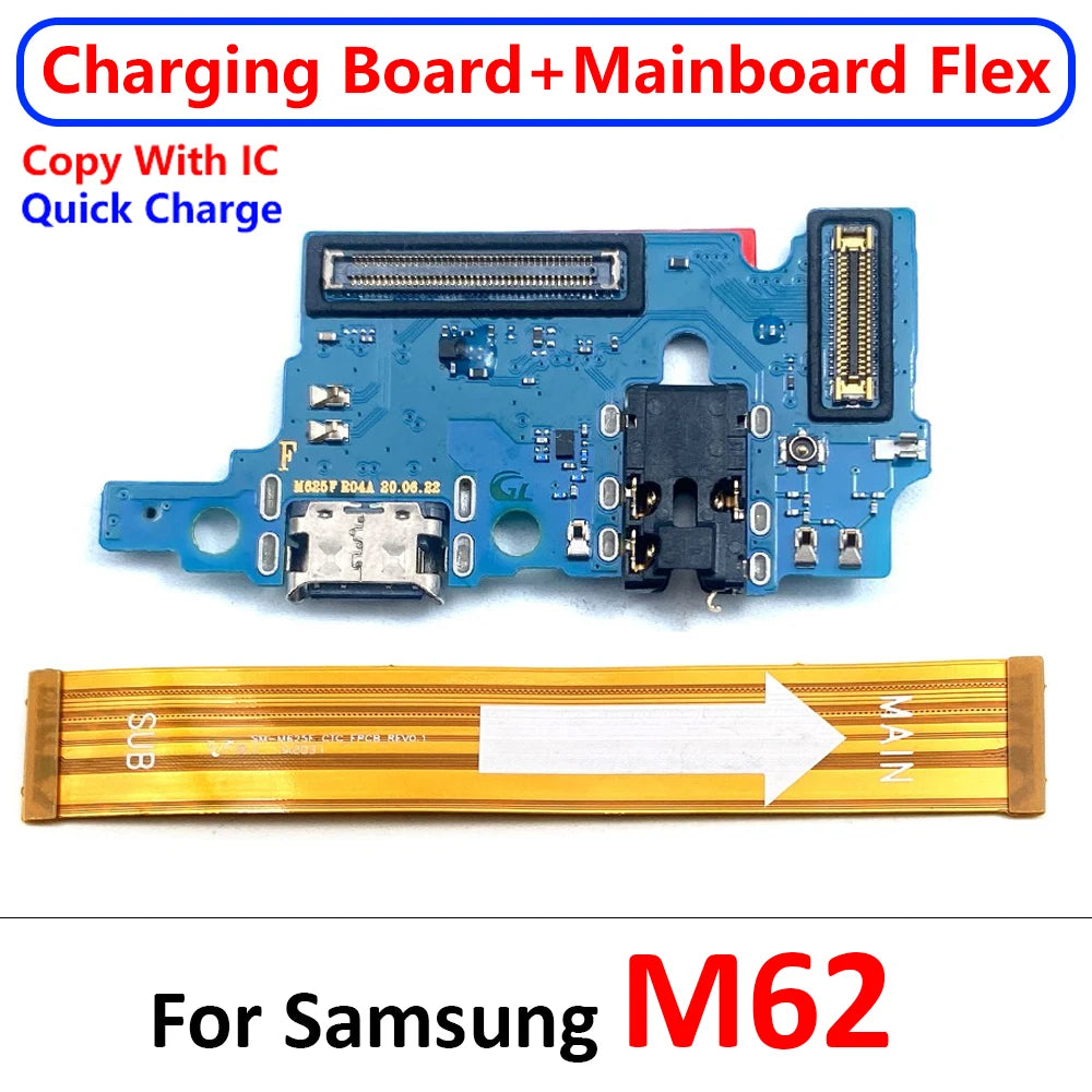For Samsung M22 M31S M32 M51 M52 M10 M20 M30 M30s M21 M62 M53 5G USB Charge Port Dock Connector Charging Main Board Flex Cable Samsung phone repair parts