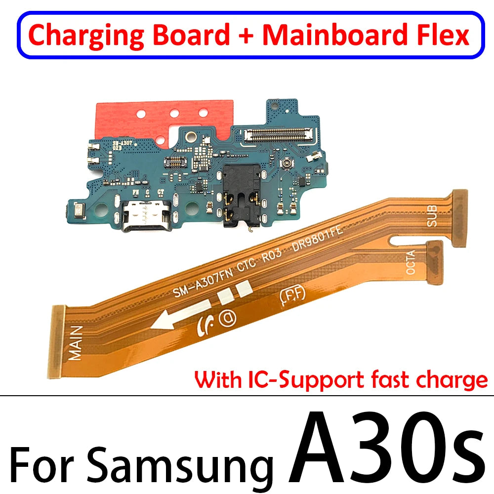 10Pcs USB Charging Board Port Connector Main Board Flex Cable For Samsung A10 A20 A30 A50 A70 A10s A20s A21s A30s A50s A31 A51 Samsung phone repair parts