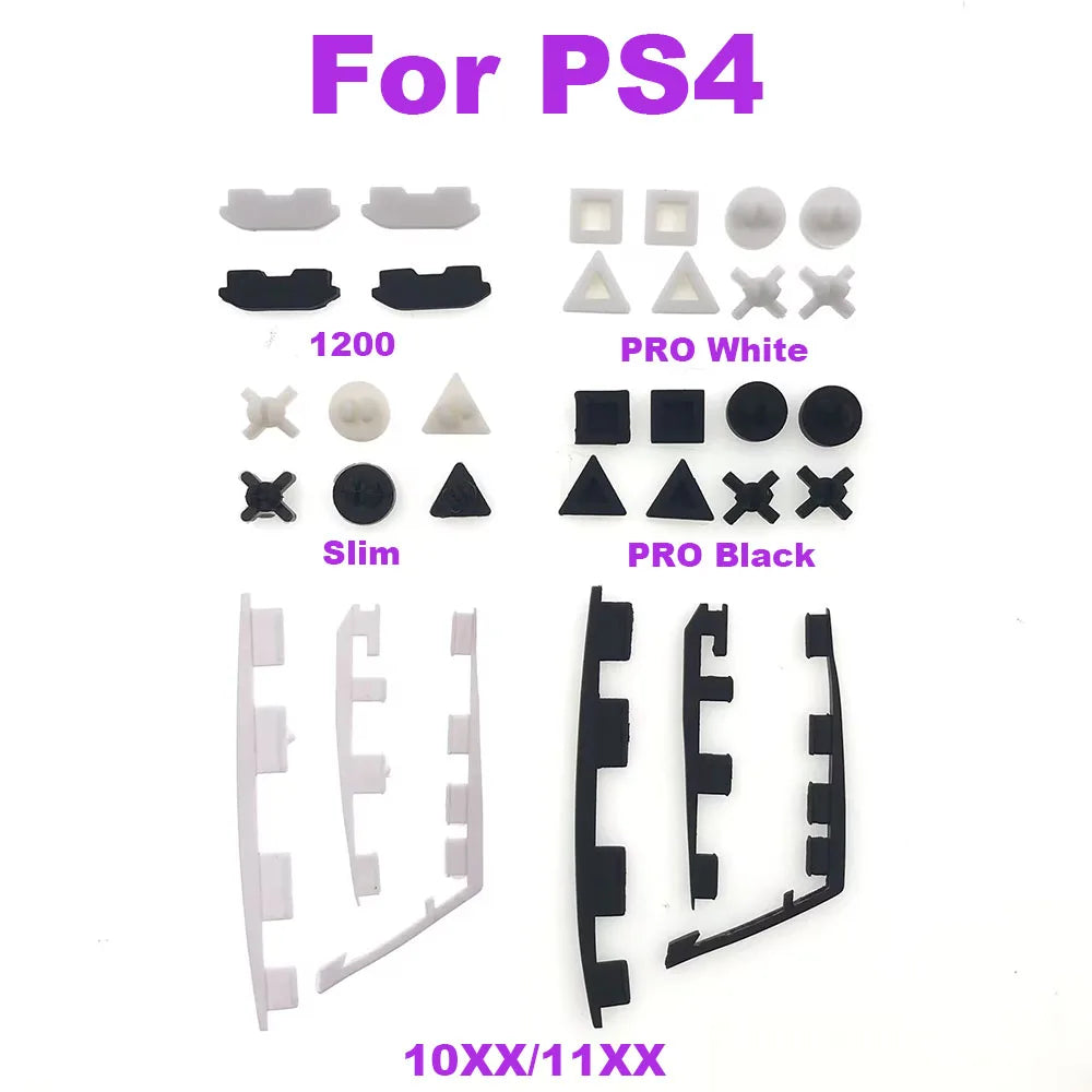 1-20set White Black Replacement Non Slip Silicon Feet Pads Bottom Cover For Sony PS4 Slim & Pro 10XX/1200 Rubber Feet Cover Game console repair parts