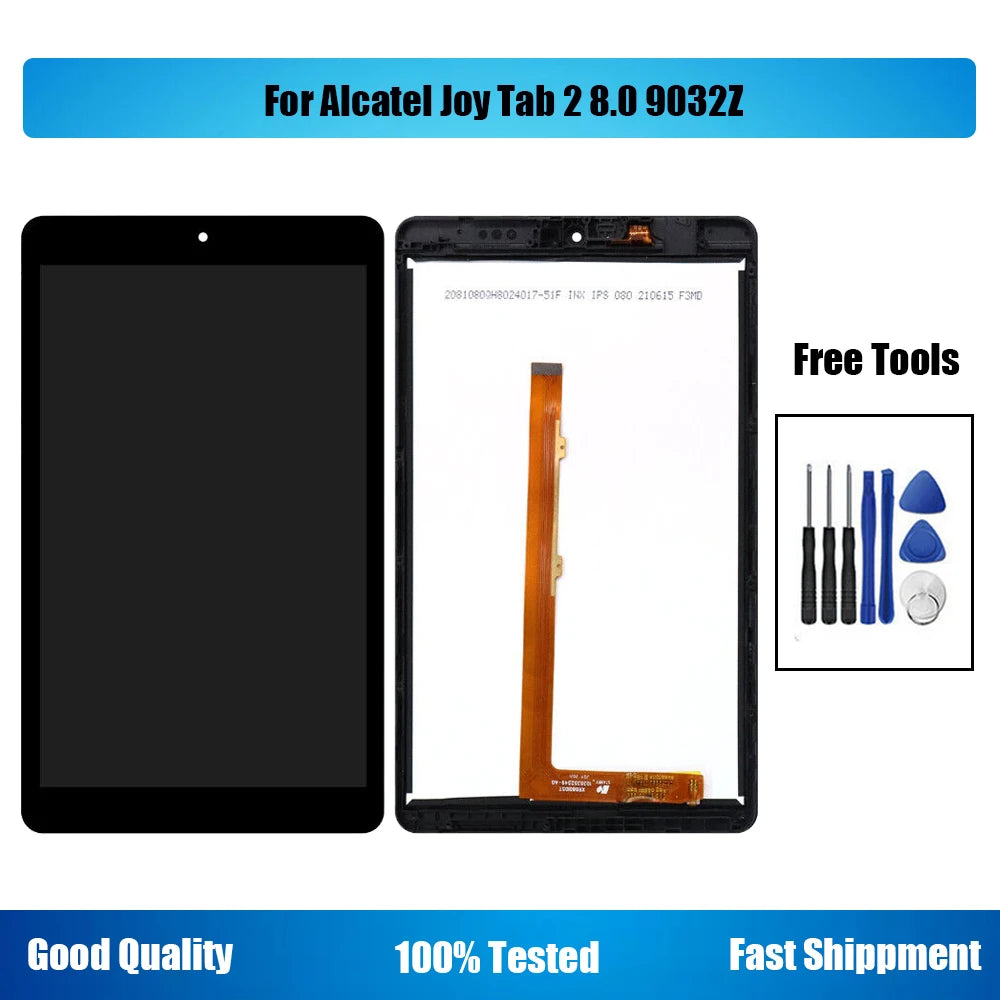 8 Inch For Alcatel 9032 3T 2020 / Joy Tab 2 9032Z 9032X 9032T LCD Display Touch Screen Frame Assembly Tablet repair parts