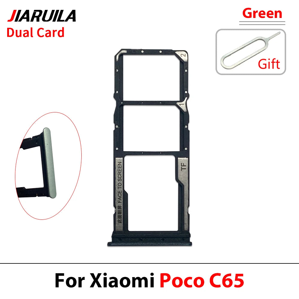 New SIM Card Slot SD Card Tray Holder Adapter For Xiaomi Poco C40 C65 C75 Repair Parts  Xiaomi  Xiao mi phone repair parts