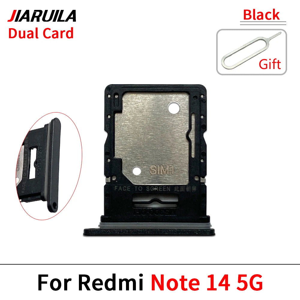 10Pcs, SIM Card Slot SD Card Tray Holder Adapter For Xiaomi Redmi Note 14 Pro Plus 4G 5G  Xiaomi  Xiao mi phone repair parts