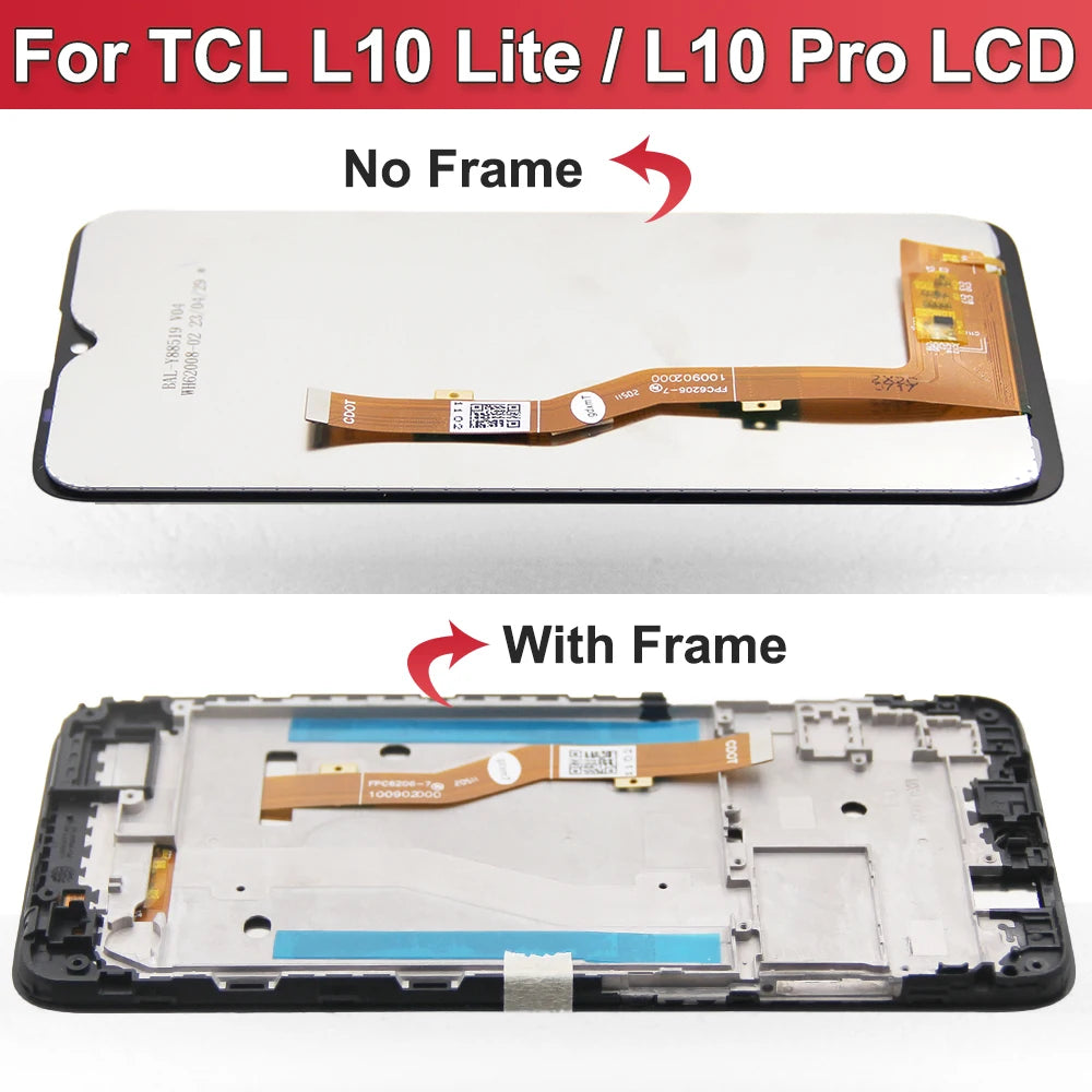 6.22" LCD Display For TCL L10 Lite / L10 Pro / L10 Plus 4187u Touch Screen Digitizer Assembly Replacement Parts 100% Tested TCL phone repair parts
