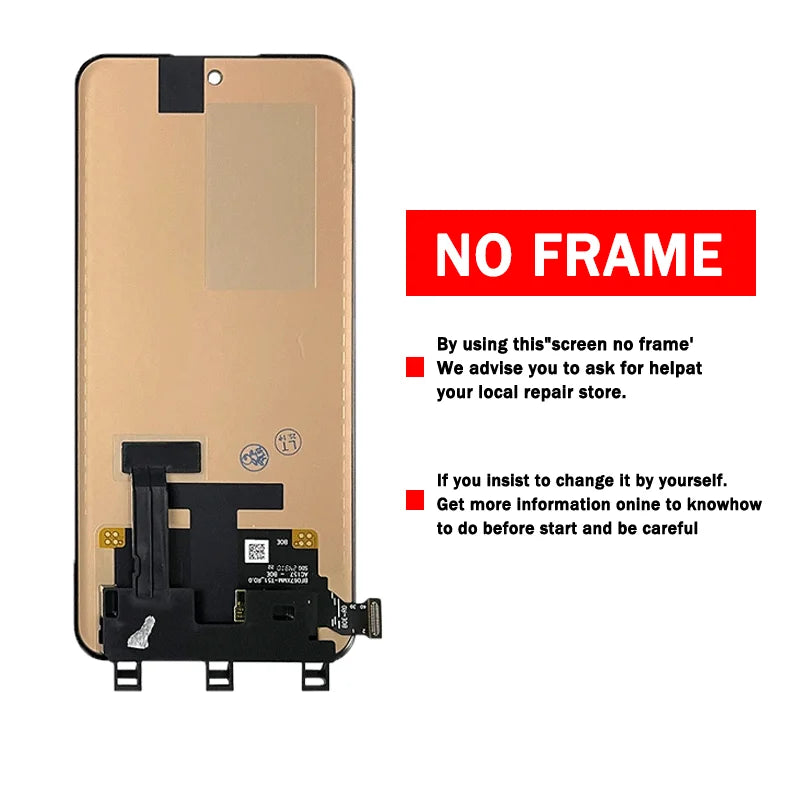 Super AMOLED For Oppo Reno 12/12 Pro (China) LCD Display+Touch Screen CPH2625 CPH2629 PJW110 PJV110 Display Frame  Oppo phone repair parts