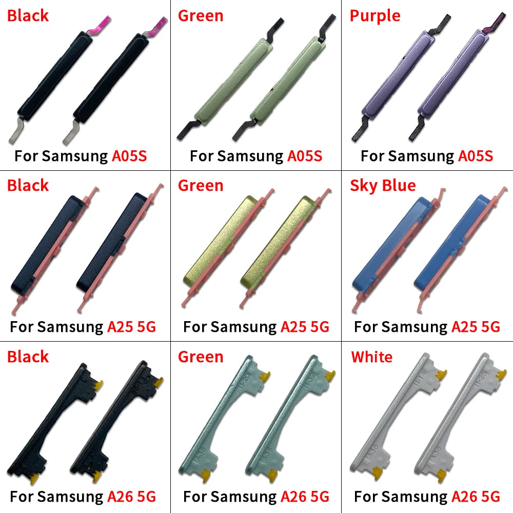 New For Samsung A05 A05s A15 A25 A35 A55 Power Button + Volume Side Button Key Replacement Parts Samsung phone repair parts